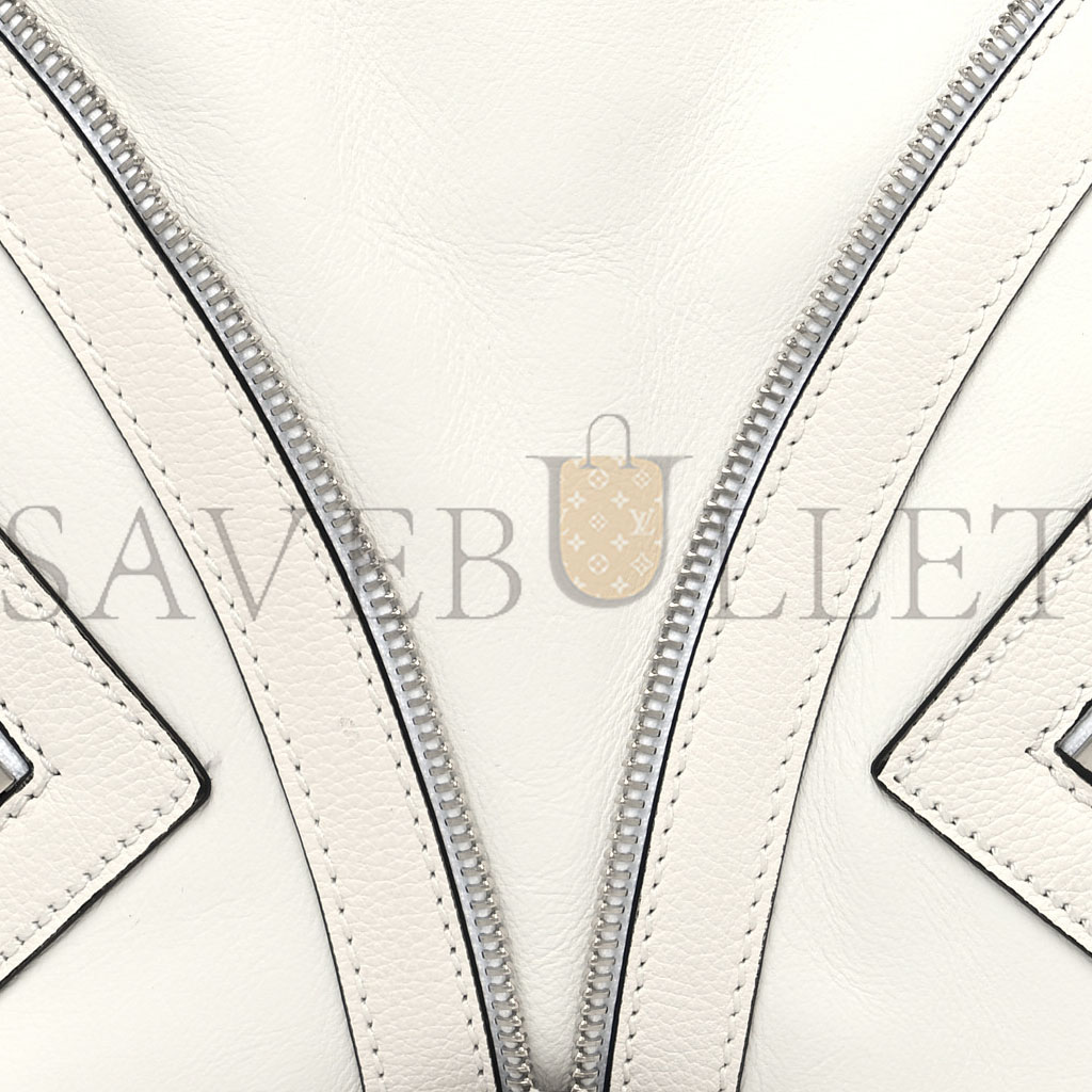 VERSACE CALFSKIN LARGE REPEAT ZIP HOBO WHITE (30*22*9cm)