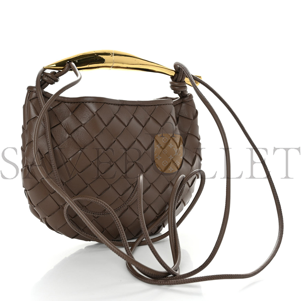 BOTTEGA VENETA NAPPA INTRECCIATO MINI SARDINE BAG TAUPE GREY  (20*14*3cm)