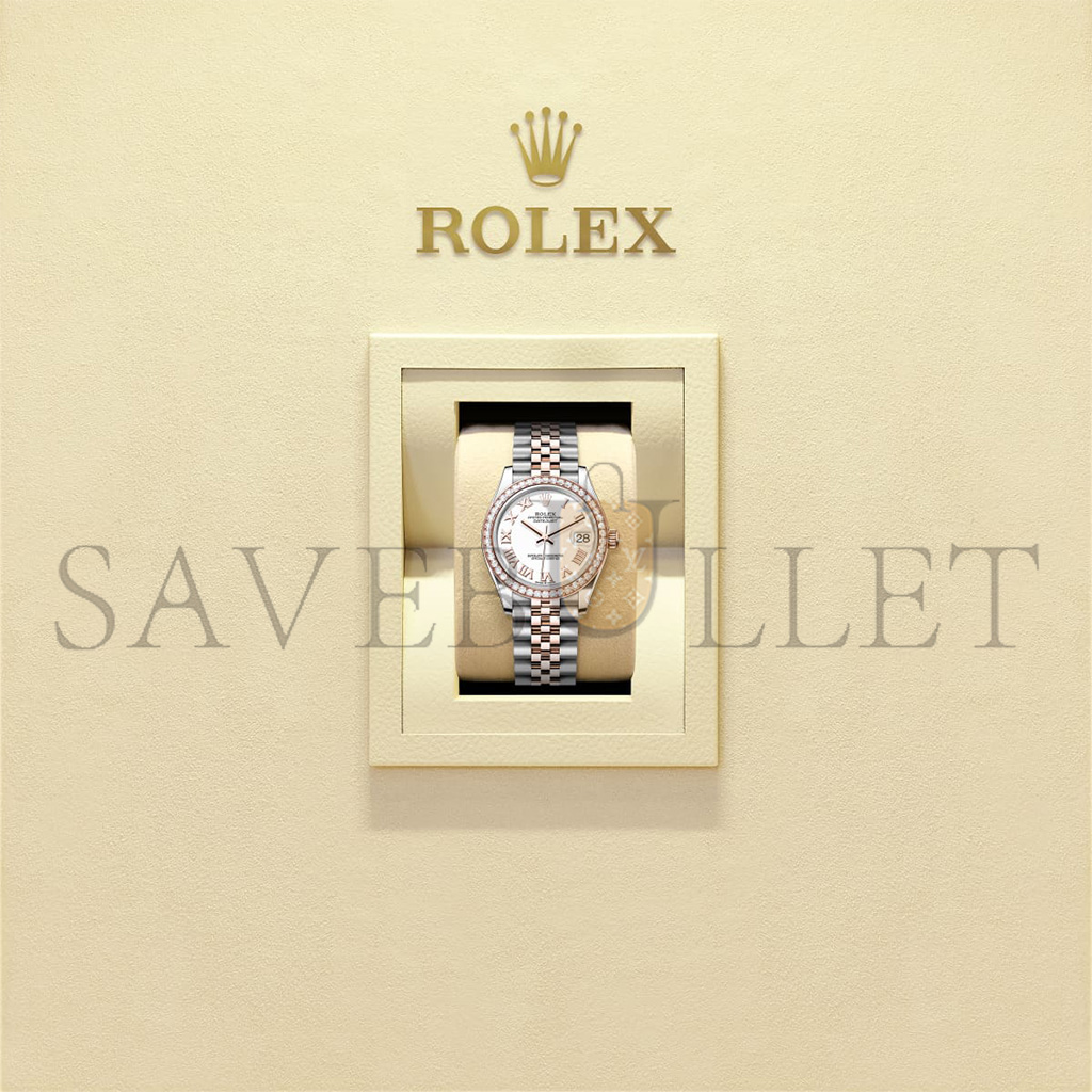 ROLEX DATEJUST 31 OYSTER, 31 MM, OYSTERSTEEL, EVEROSE GOLD AND DIAMONDS WATCH 278381RBR