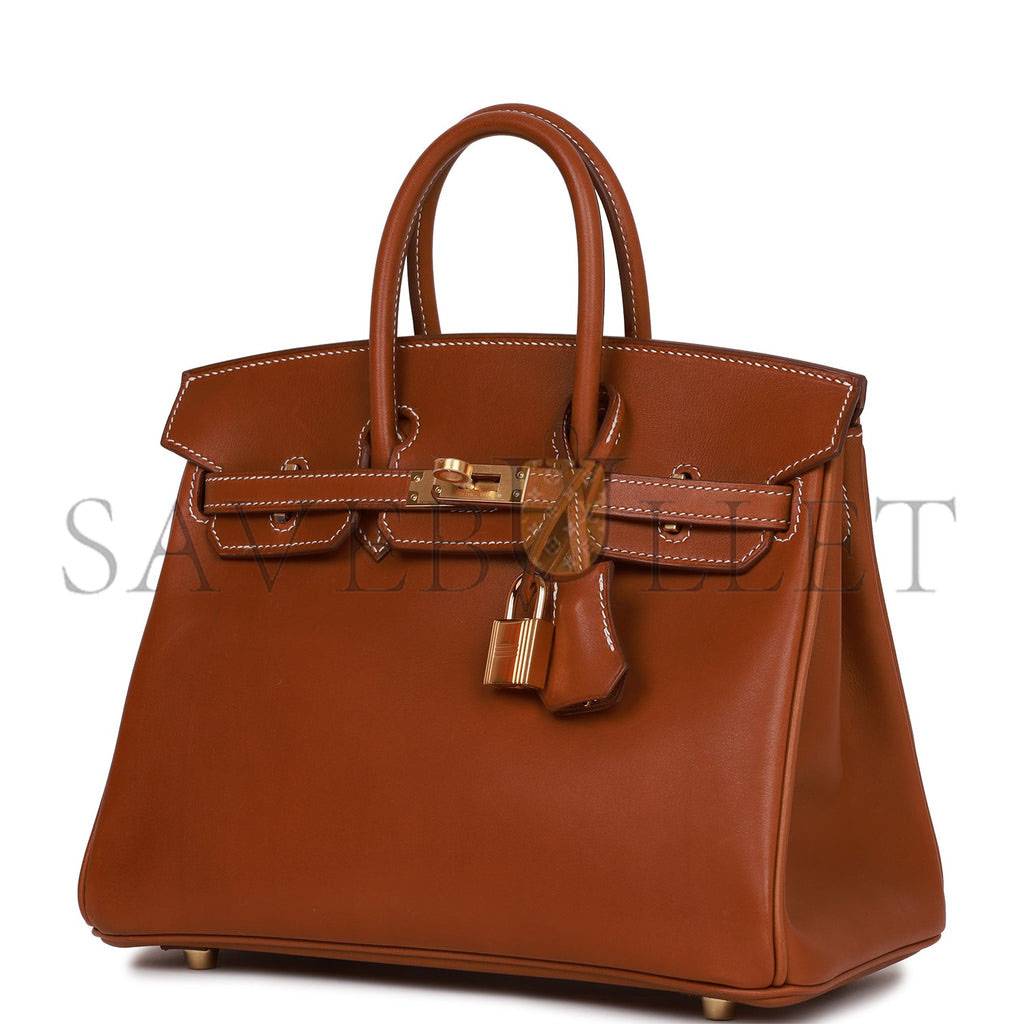 HERMES BIRKIN 25 FAUVE BARENIA GOLD HARDWARE HANDMADE (25cm)