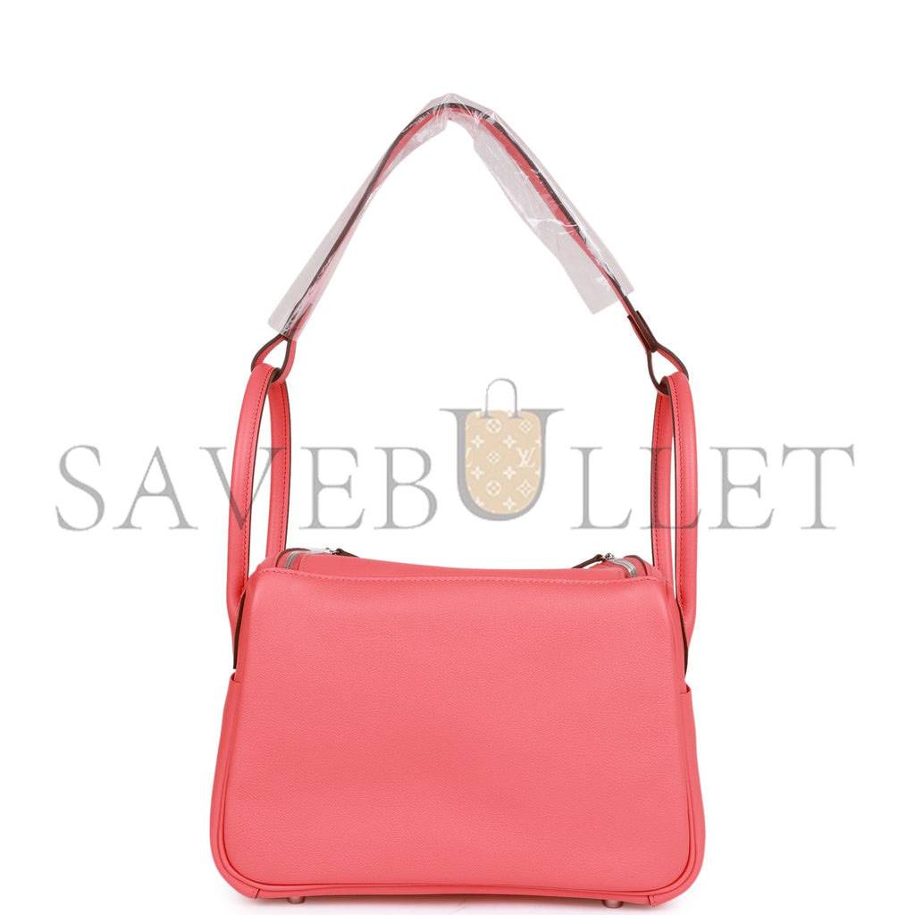 HERMES LINDY 26 ROSE TEXAS EVERCOLOR PALLADIUM HARDWARE(26*18*12cm)