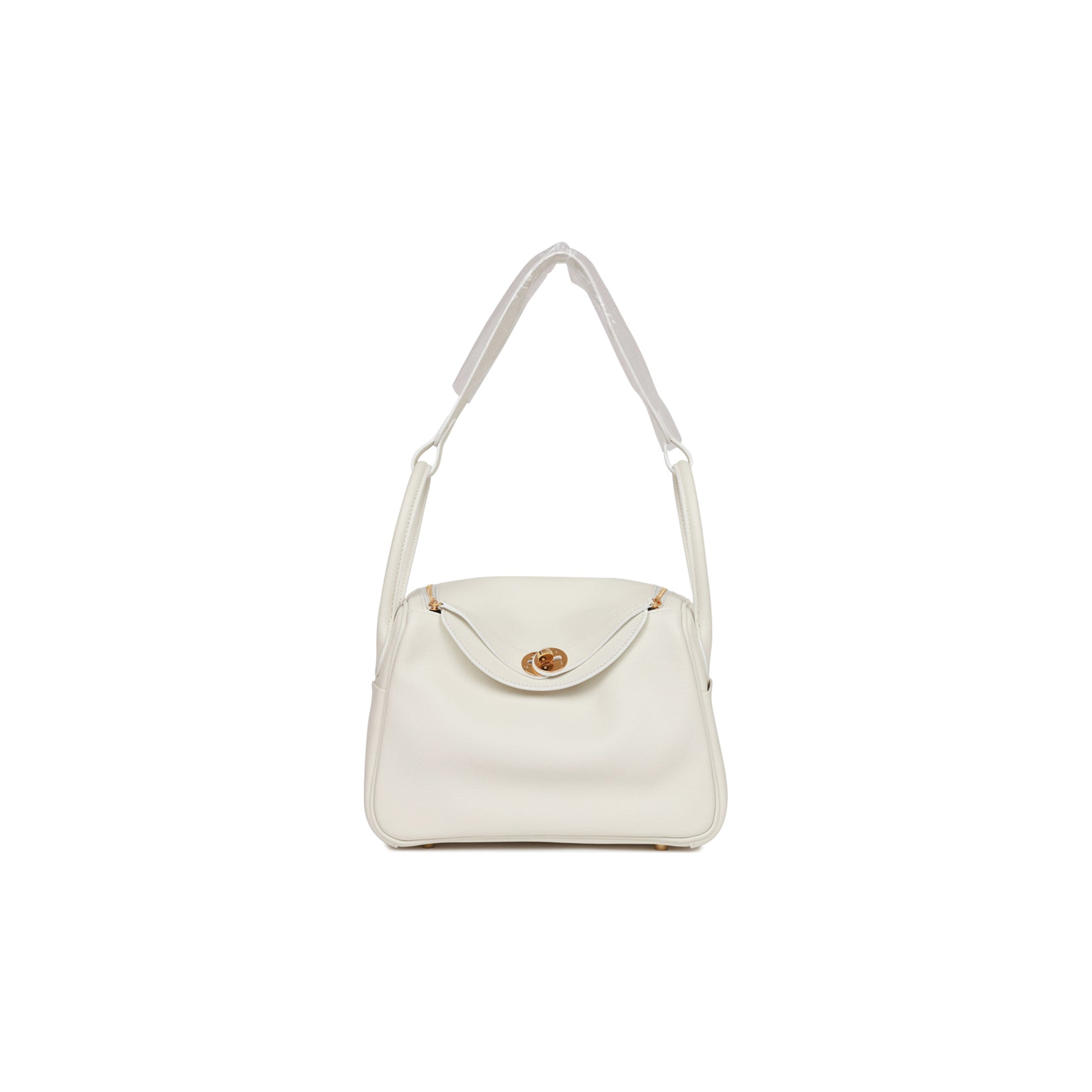 HERMES LINDY 26 WHITE EVERCOLOR GOLD HARDWARE (26*18*12cm)