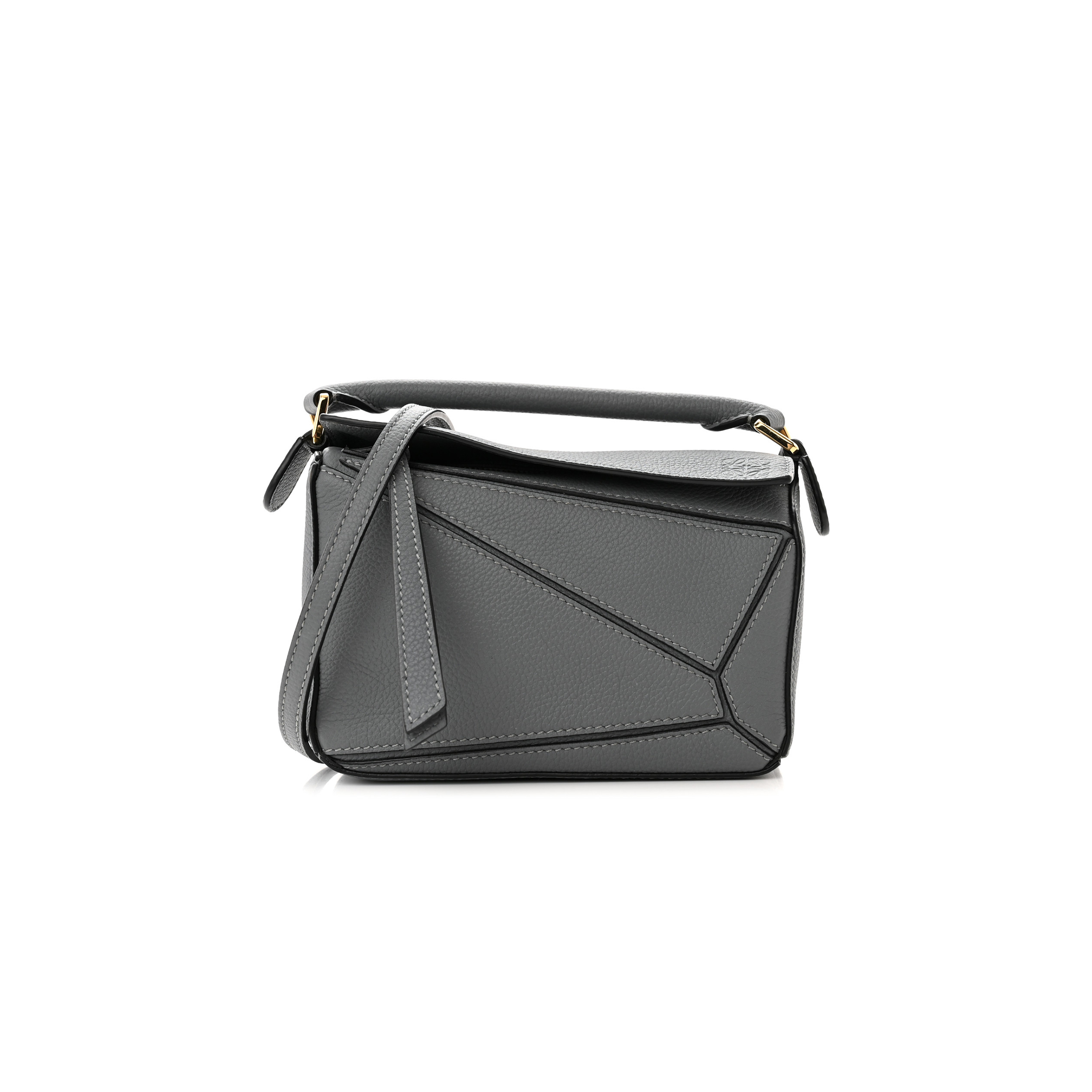 LOEWE CALFSKIN MINI PUZZLE BAG ASPHALT GREY (18*12.5*8cm)