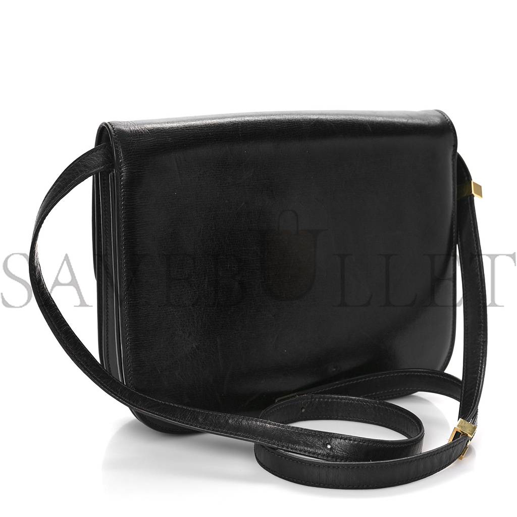 CELINE BOX CALFSKIN MEDIUM CLASSIC BOX FLAP BAG BLACK (23*18*7cm)